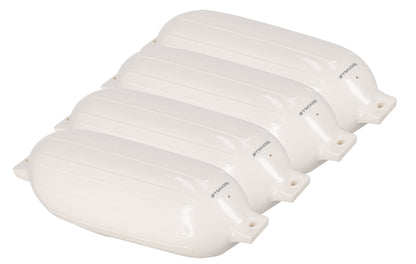 Rockville FEN410-WHITE Boat Fender Package 4 Bumpers 10"x30", 4 Covers, 4 Lines