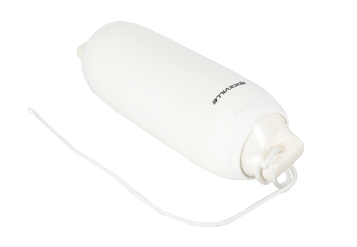 Rockville FEN410-WHITE Boat Fender Package 4 Bumpers 10"x30", 4 Covers, 4 Lines