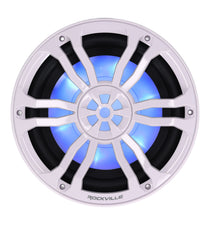 Rockville RM-PREMIUM102 WHITE Marine Boat 10" Free Air Subwoofer with RGB LED