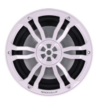 Rockville RM-PREMIUM102 WHITE Marine Boat 10" Free Air Subwoofer with RGB LED