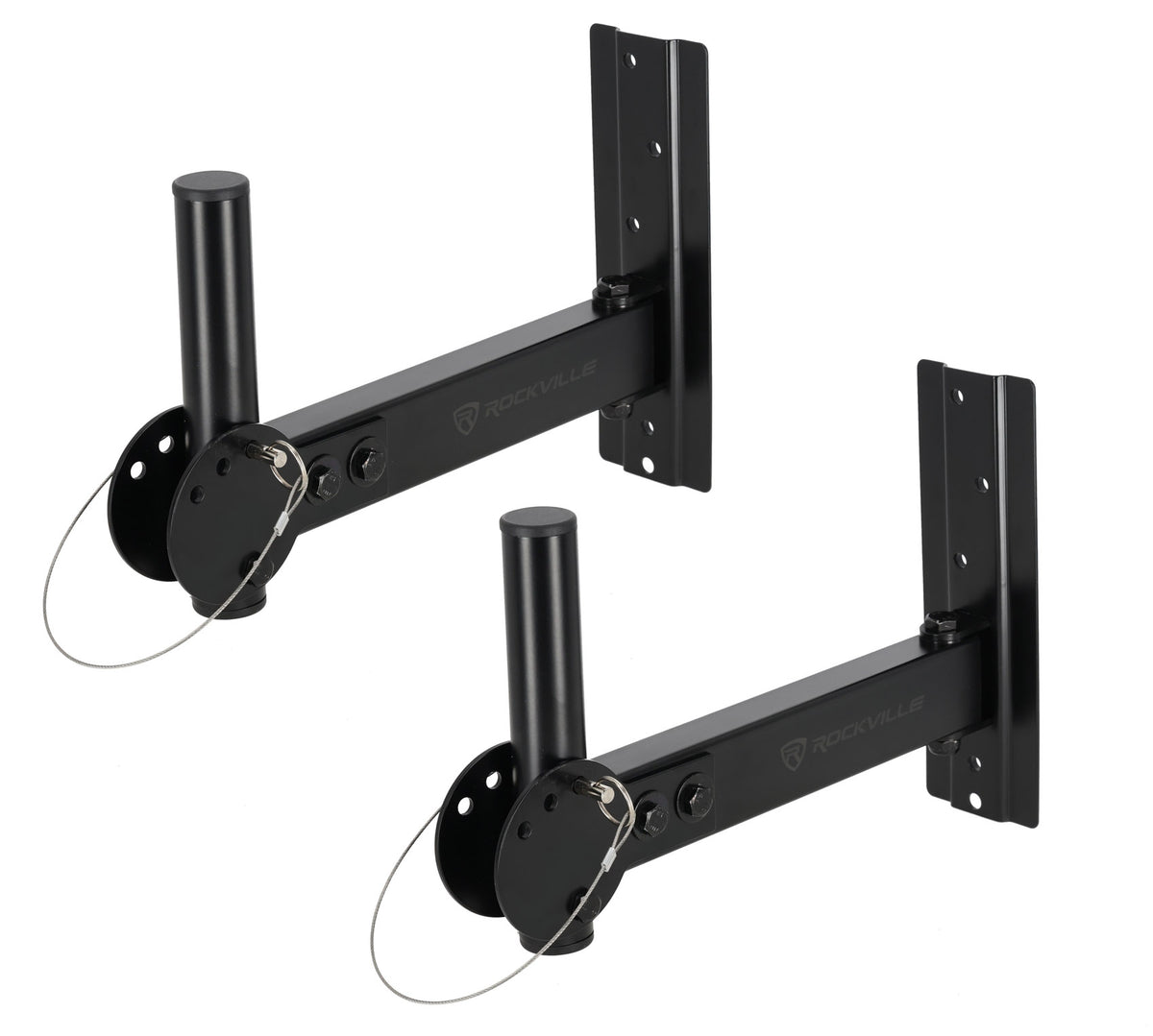 Rockville RPW30 Pair Wall Mount Brackets for PA Speakers, Swivel and Tilt, 35MM