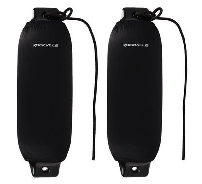 Rockville FEN210-BLACK Boat Fender Package 2 Bumpers 10"x30", 2 Covers, 2 Lines