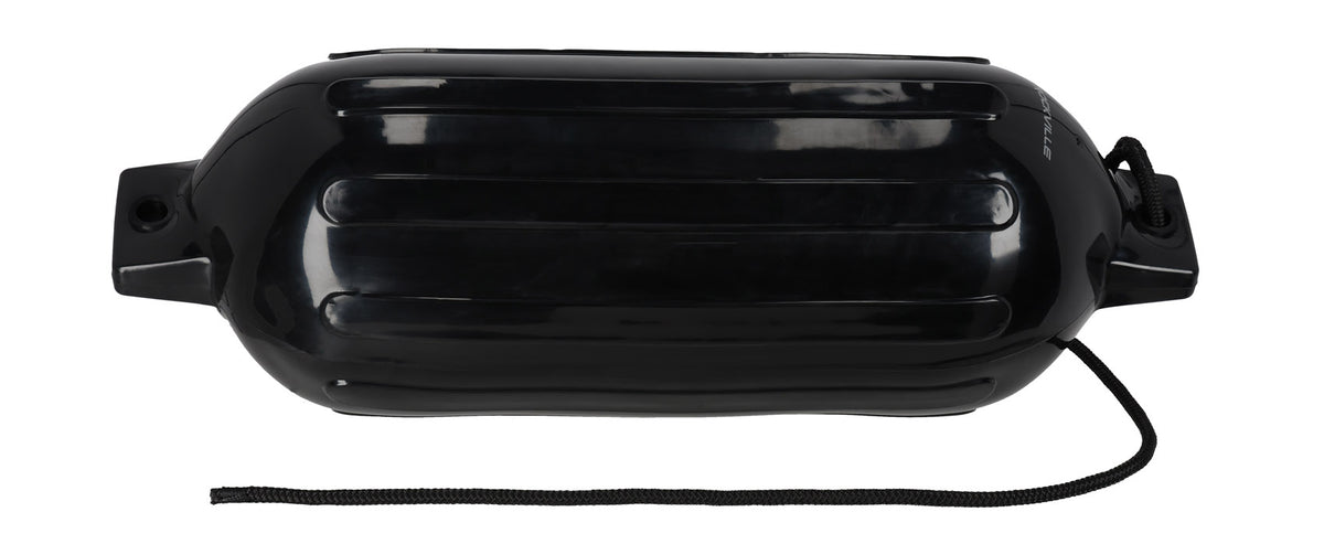 Rockville FEN210-BLACK Boat Fender Package 2 Bumpers 10"x30", 2 Covers, 2 Lines