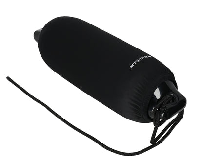 Rockville FEN210-BLACK Boat Fender Package 2 Bumpers 10"x30", 2 Covers, 2 Lines