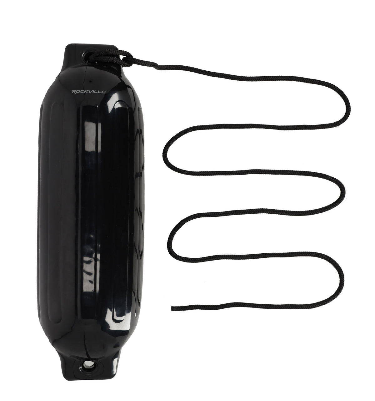 Rockville FEN285-BLACK Boat Fender Package 2 Bumpers 8.5"x27", 2 Covers, 2 Lines