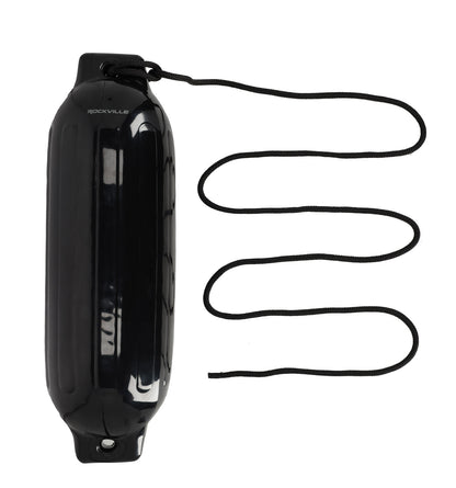 Rockville FEN285-BLACK Boat Fender Package 2 Bumpers 8.5"x27", 2 Covers, 2 Lines