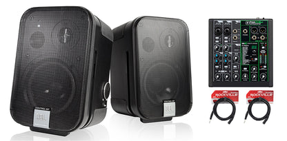 (2) JBL C2PS CONTROL 2P 5.25" Studio Monitor Speakers+Stands+Mackie Mixer+Cables