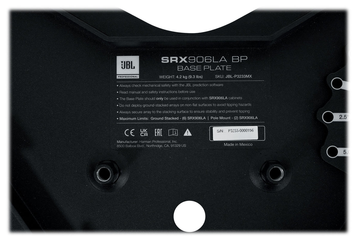 JBL SRX906LA BP Base Plate For SRX906LA Line Array Column Speaker