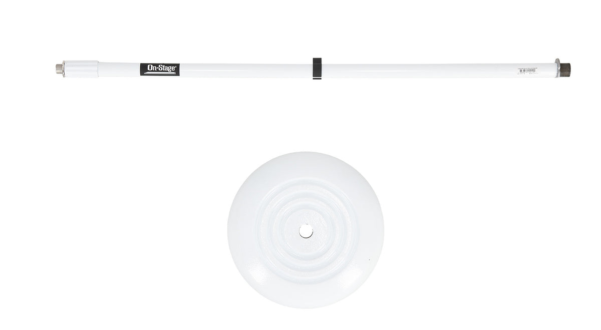 MS7201W-BB Weighted Round-Base Microphone Stand, White