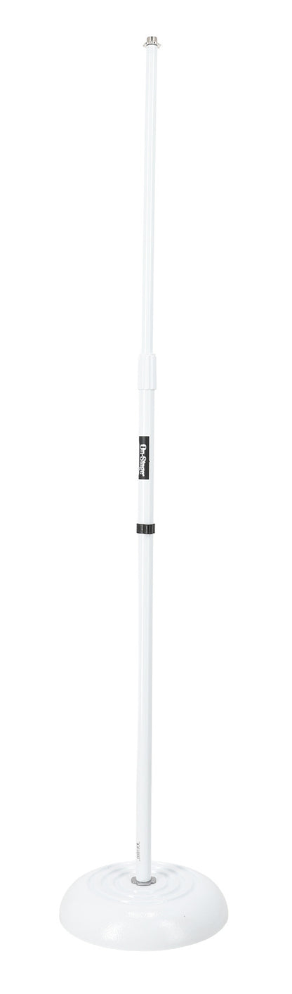 MS7201W-BB Weighted Round-Base Microphone Stand, White