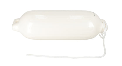 Rockville FEN185-WHITE 8.5" x 27" Boat Fender + 10 Foot Line Marine Bumper