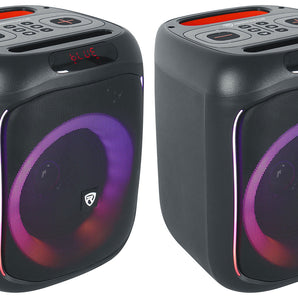 2 Rockville ROCKBOX PRO V2 6.5" 150w Portable Bluetooth Speakers w/Wireless Link