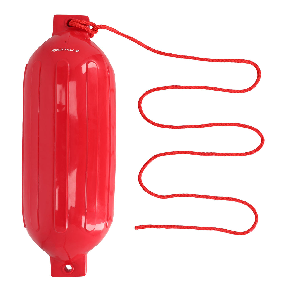 Rockville FEN110-RED 10" x 30" Marine Boat Fender, UV-Resistant, Inflatable