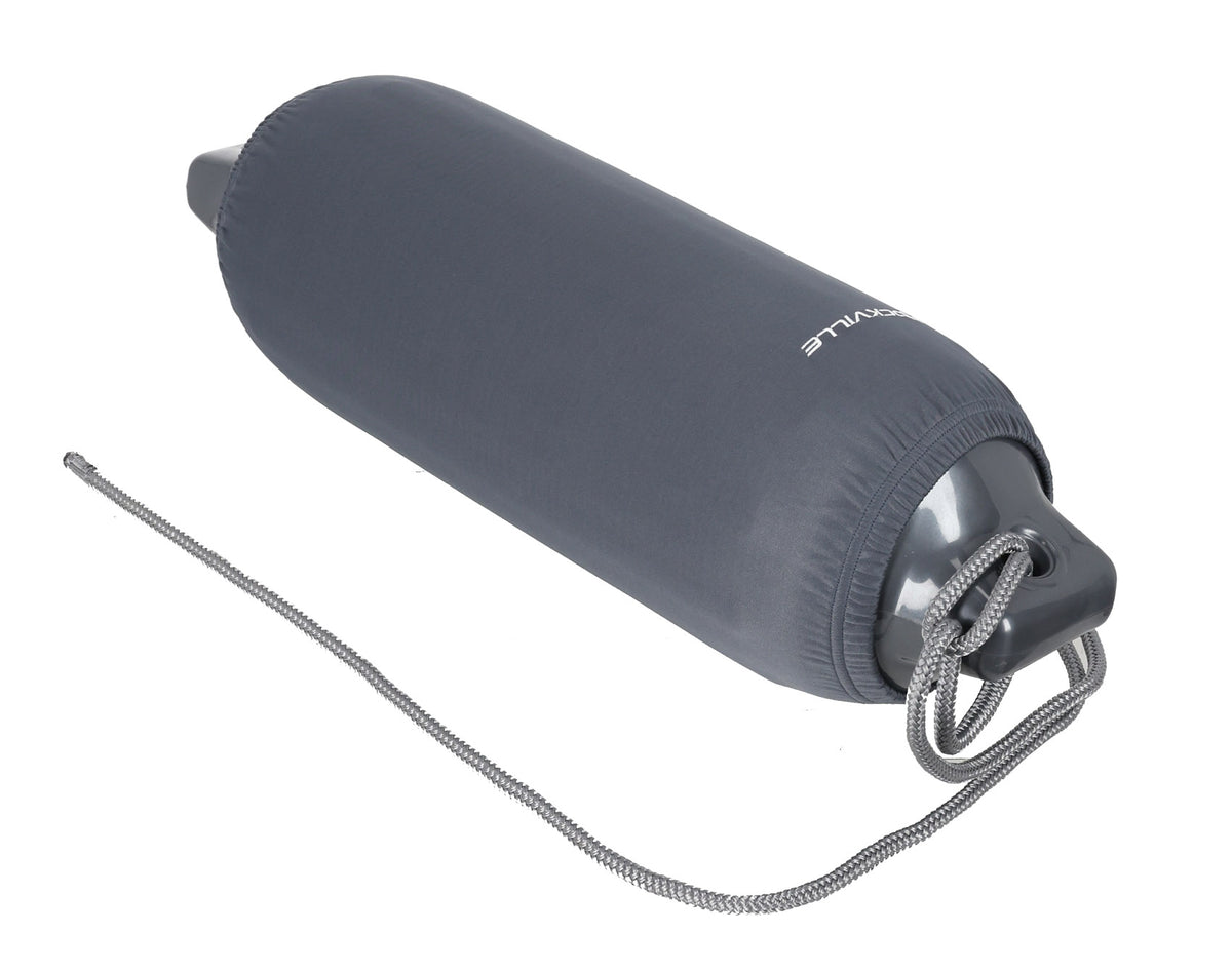 Rockville FEN485-GREY Boat Fender Package 4 Bumpers 8.5"x27", 4 Covers, 4 Lines