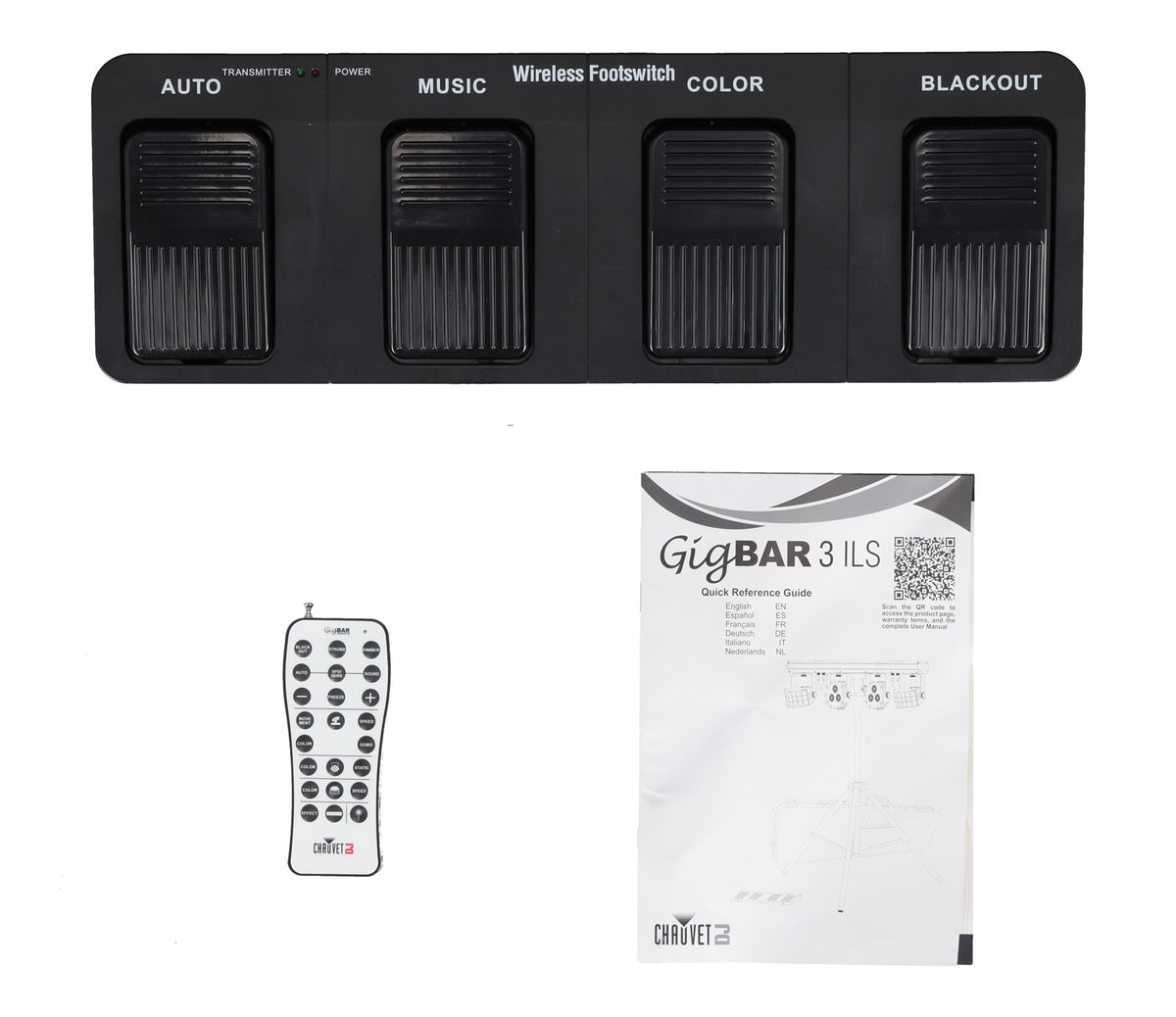 Chauvet DJ GIGBAR 3 ILS Light Bar w/(2) Derby/Pars/Strip+Tripod+Footswitch+Bag