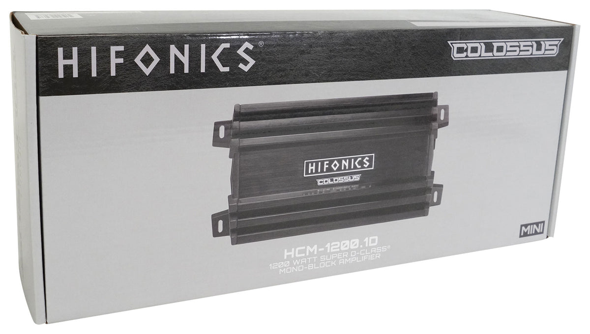 Hifonics HCM-1200.1D 1200 Watt Mono Amplifier Mini 1 Ohm Class D Car Stereo Amp