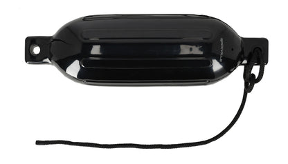 Rockville FEN165-BLACK 6.5"x23" Boat Fender + 10 Foot Line Marine Bumper