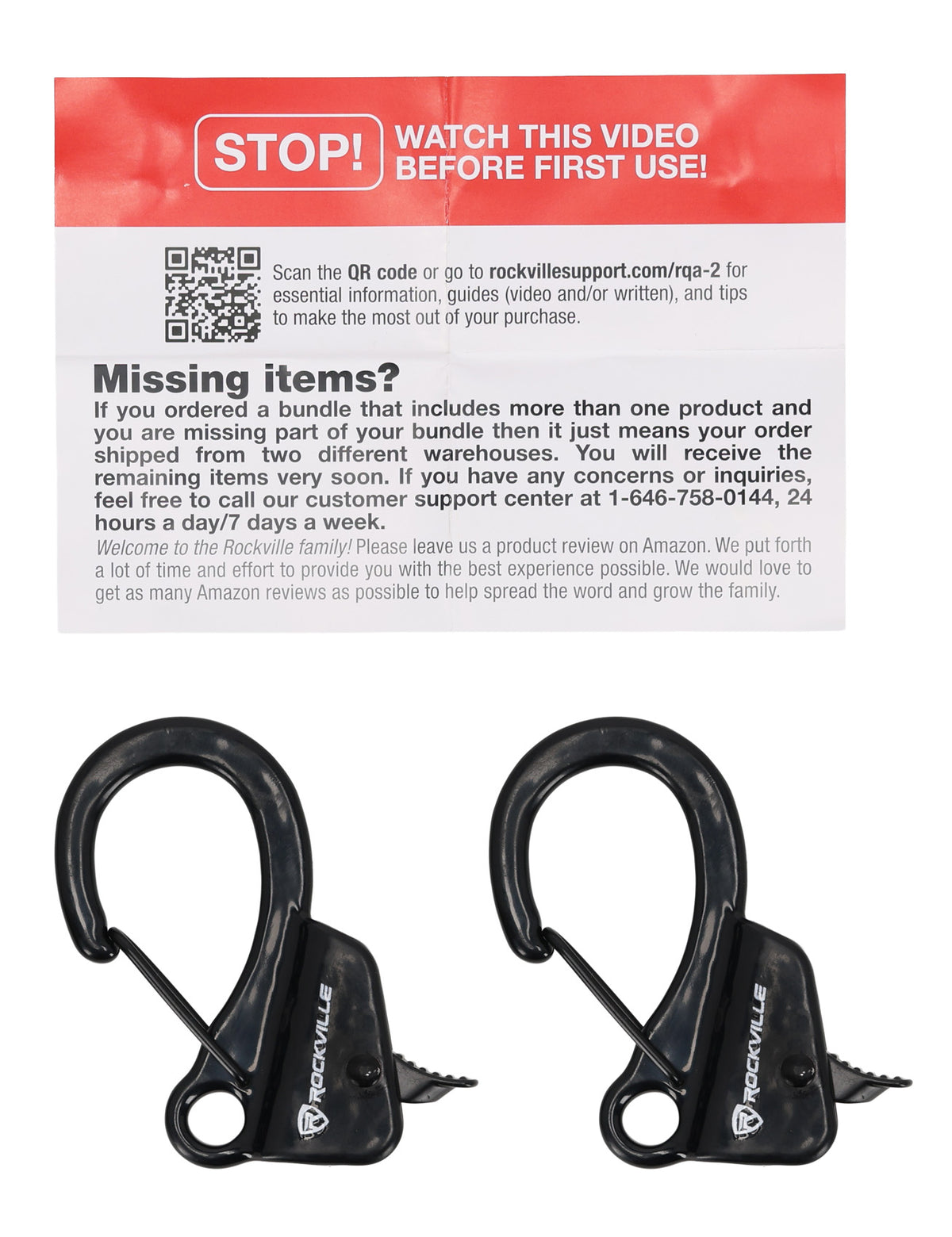 Rockville RQA-2 (2) Quick Release Boat Fender Clips, Easy Height Adjustment