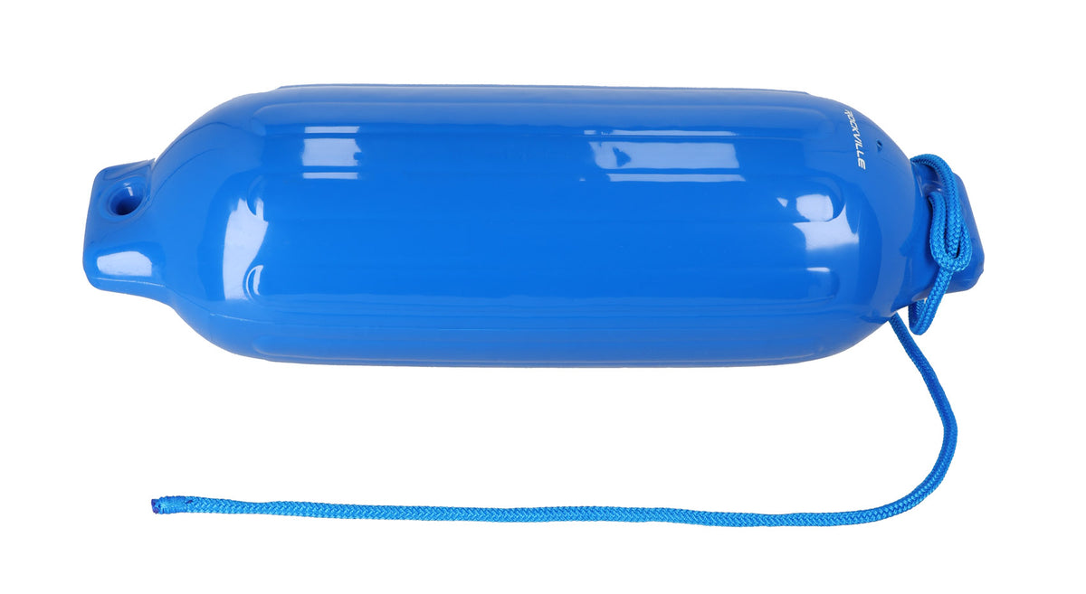 Rockville FEN285-BLUE Boat Fender Package 2 Bumpers 8.5"x27", 2 Covers, 2 Lines