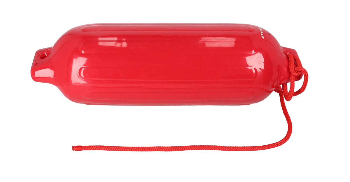 Rockville FEN285-RED Boat Fender Package 2 Bumpers 8.5"x27", 2 Covers, 2 Lines