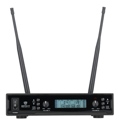 Rockville RWM-200 L2 Dual Lavalier/Lapel & Headset UHF Mic System, 200 Channels