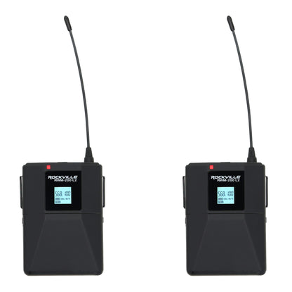 Rockville RWM-200 L2 Dual Lavalier/Lapel & Headset UHF Mic System, 200 Channels
