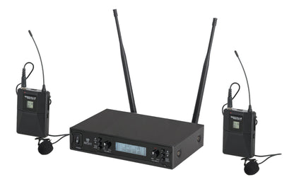 Rockville RWM-200 L2 Dual Lavalier/Lapel & Headset UHF Mic System, 200 Channels