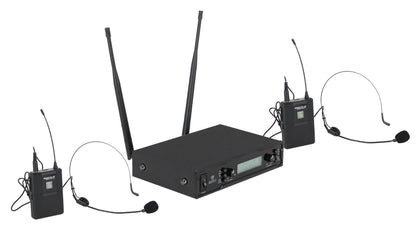 Rockville RWM-200 L2 Dual Lavalier/Lapel & Headset UHF Mic System, 200 Channels