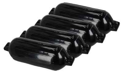 Rockville FEN410-BLACK Boat Fender Package 4 Bumpers 10"x30", 4 Covers, 4 Lines