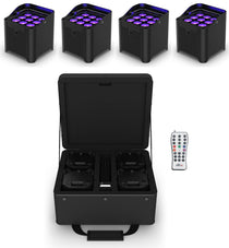 Chauvet DJ Freedom Par H9 IP X4 (4) Wireless DMX Battery Wash Lights+Bag+Remote