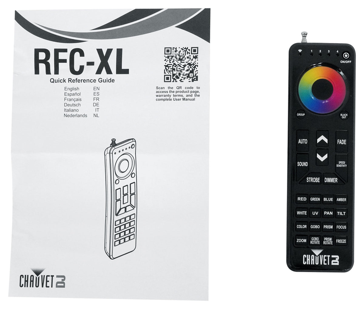 Chauvet DJ RFC-XL RF Remote w/Rubberized/Backlit Buttons for RF Enabled Lights