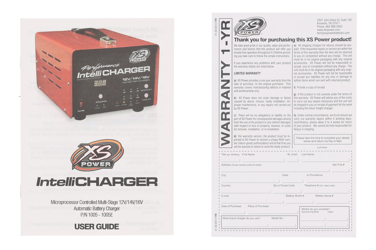 Xs Power 1005 12/16V Intellicharger Car Battery Charger