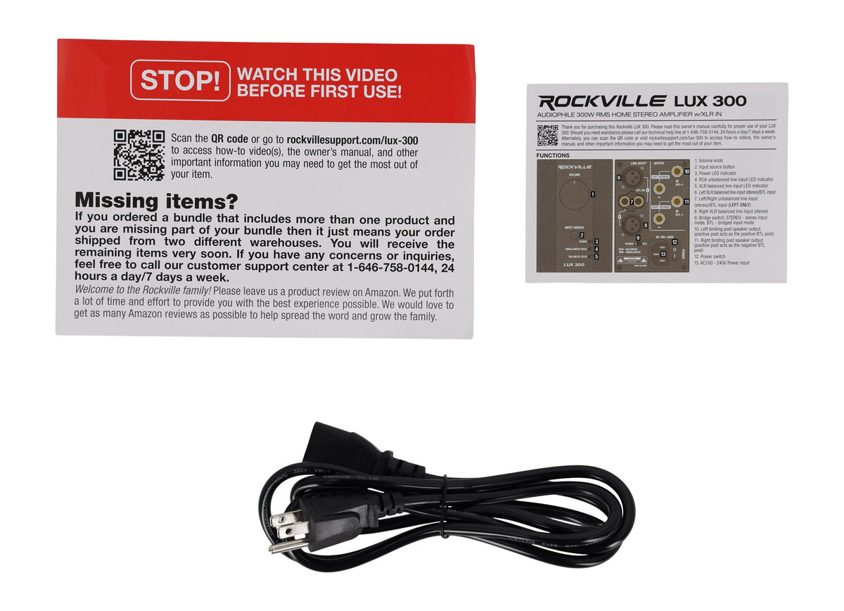 Rockville LUX 300 Audiophile 300w RMS Home Stereo Amplifier XLR In, Clean Power
