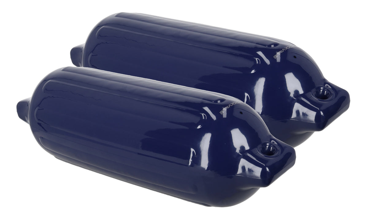 Rockville FEN285-NAVY BLUE 8.5" Boat Fender Package 2 Bumpers, 2 Covers, 2 Lines