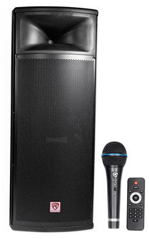 Rockville RPG225K 1x Dual 15" 2000w Powered DJ Speaker w/Bluetooth+Mic