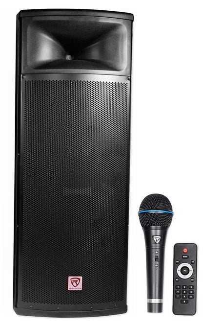 Rockville RPG225K 1x Dual 15" 2000w Powered DJ Speaker w/Bluetooth+Mic