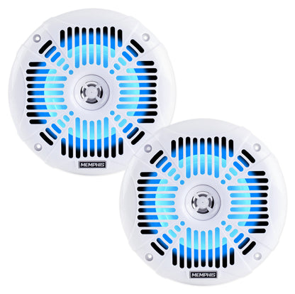 Pair Memphis Audio MXA602SLW 80w 6.5" LED Speakers For Polaris RZR/ATV/UTV/Cart