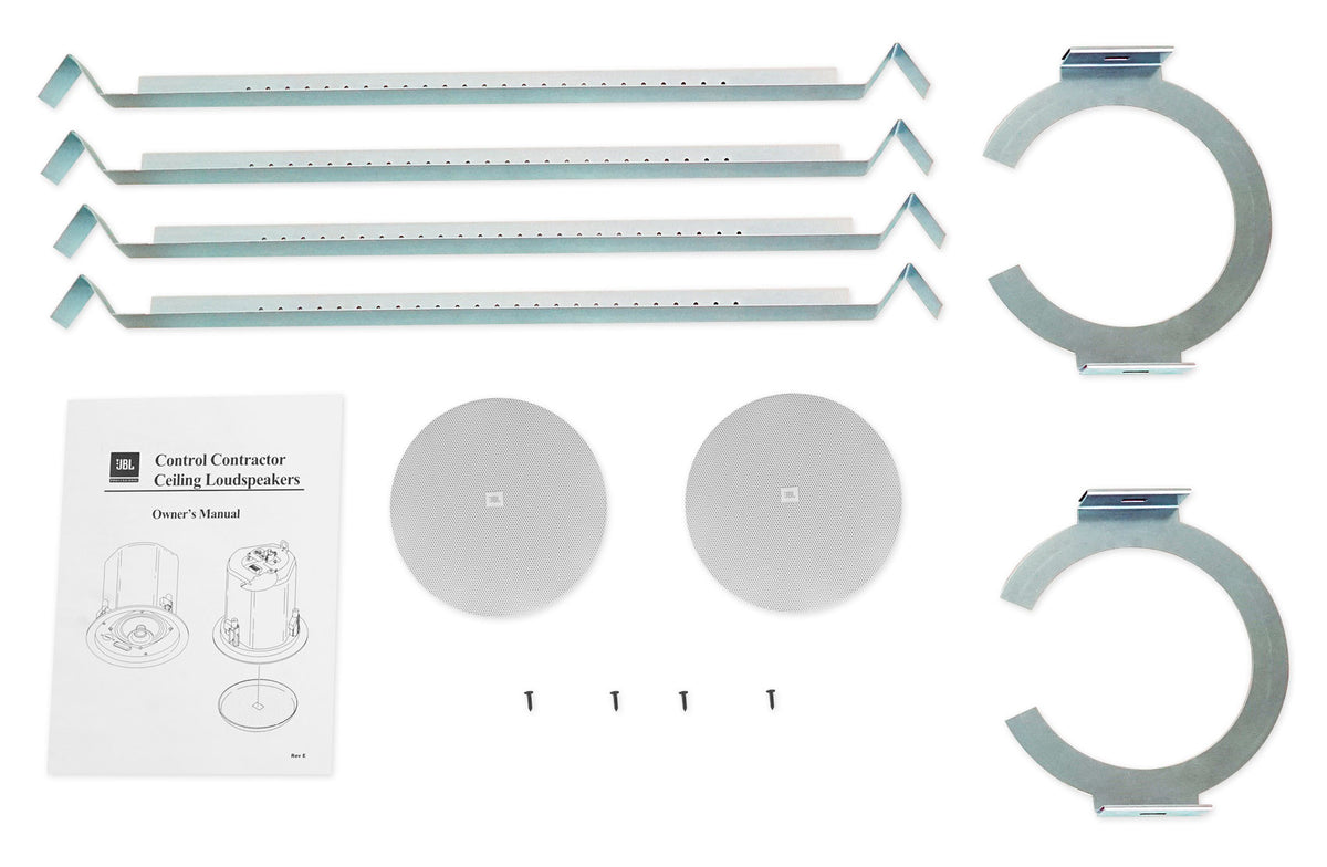 Pair JBL Control 24C 4" Inch 80 Watt 16 Ohm Home Theater White Ceiling Speakers