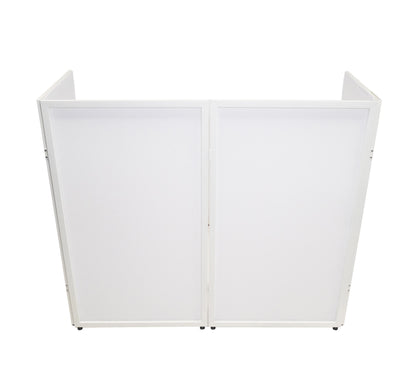Rockville RFXLW White Portable DJ Facade 112" x 48" Steel Frame Booth+Bag+Scrim