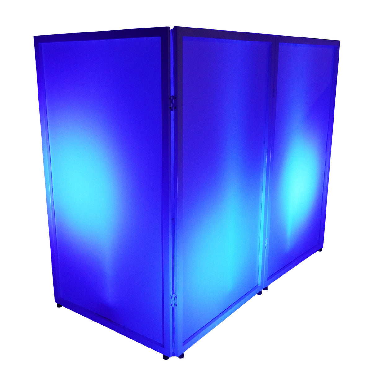 Rockville RFXLW White Portable DJ Facade 112" x 48" Steel Frame Booth+Bag+Scrim