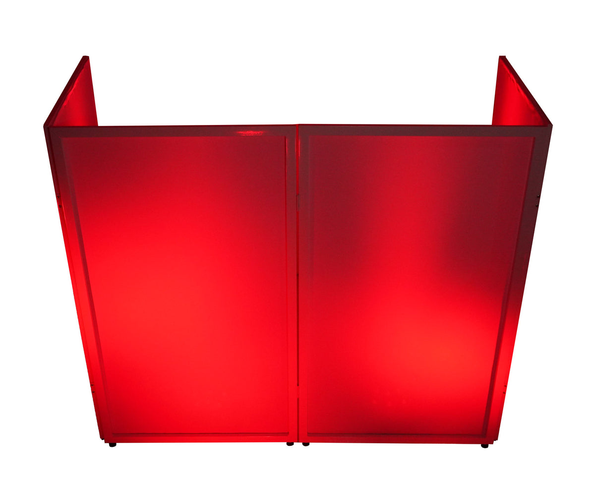 Rockville RFXLW White Portable DJ Facade 112" x 48" Steel Frame Booth+Bag+Scrim