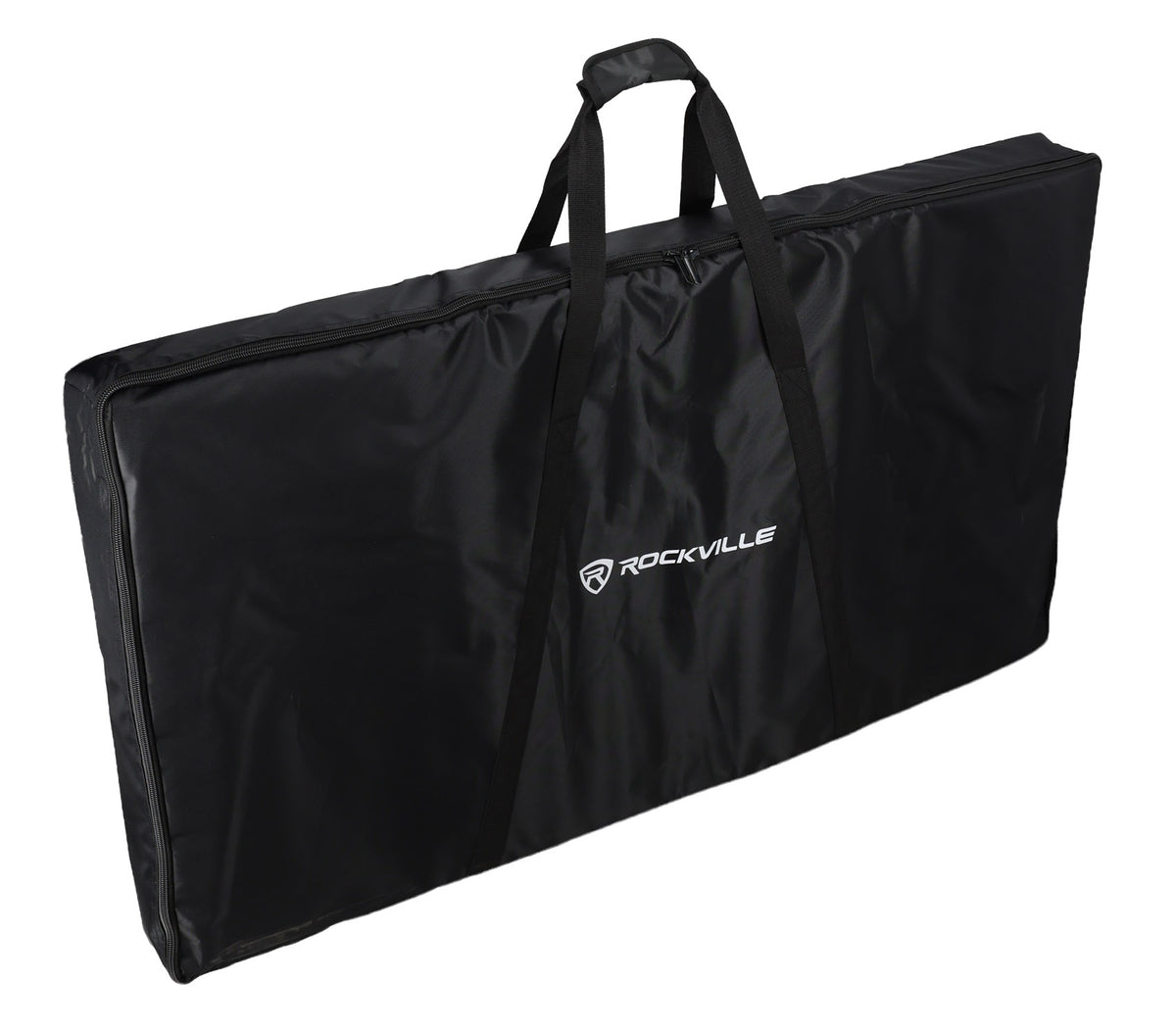 Rockville RFXLW White Portable DJ Facade 112" x 48" Steel Frame Booth+Bag+Scrim