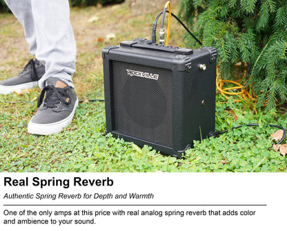 Rockville G-CHARGE 20 BLACK Rechargeable Battery Guitar Amplifier Spring Reverb