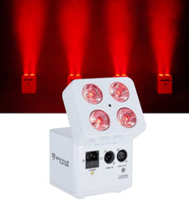 Rockville FLIP PAR WHITE Battery Par Can Wash Light w/ Wireless DMX+Wifi App