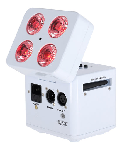 Rockville FLIP PAR WHITE Battery Par Can Wash Light w/ Wireless DMX+Wifi App