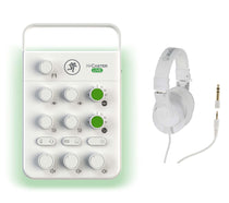Mackie M Caster Live Portable Streaming Mixer+Audio Technica Headphones in White