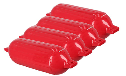 Rockville FEN410-RED Boat Fender Package 4 Bumpers 10"x30", 4 Covers, 4 Lines