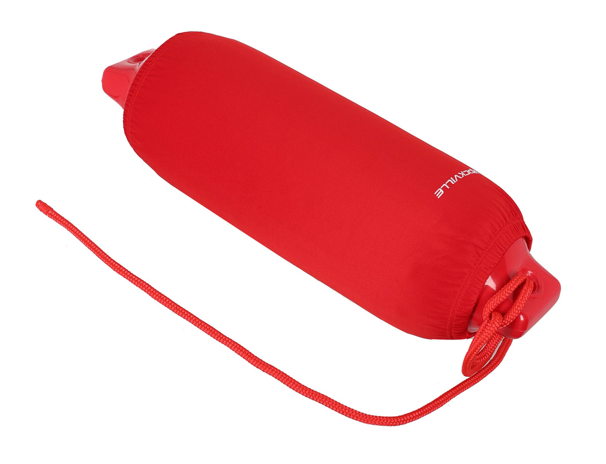 Rockville FEN410-RED Boat Fender Package 4 Bumpers 10"x30", 4 Covers, 4 Lines