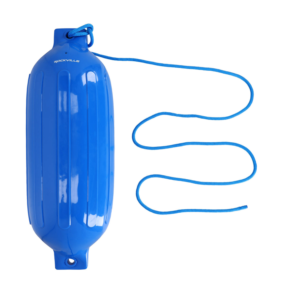 Rockville FEN410-BLUE Boat Fender Package 4 Bumpers 10"x30", 4 Covers, 4 Lines