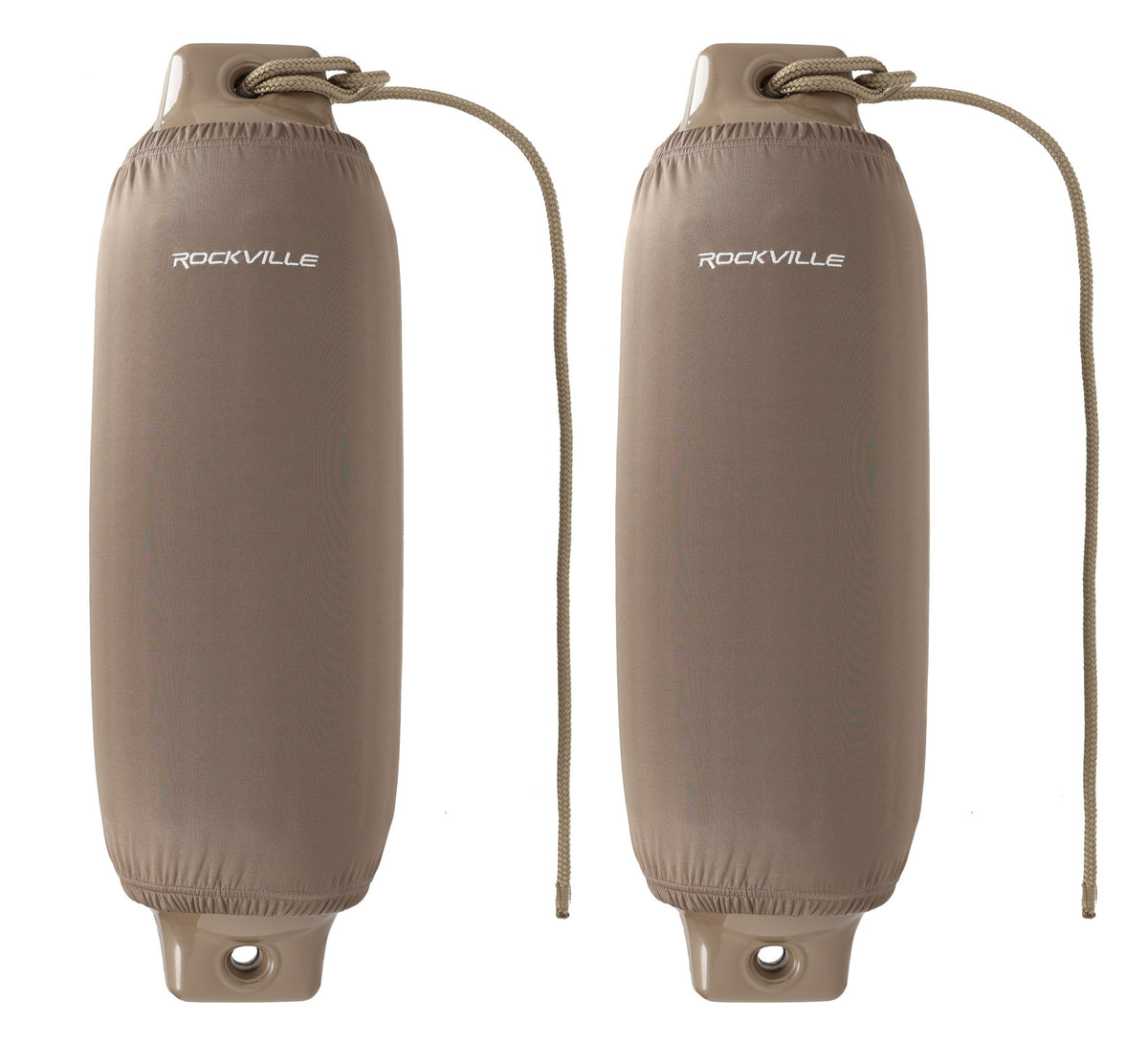 Rockville FEN210-SAND Boat Fender Package 2 Bumpers 10"x30", 2 Covers, 2 Lines